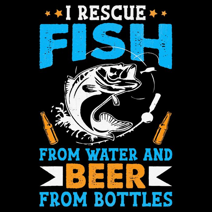 I Rescue Fish From Water And Beer From Bottles Fisherman Flat Bill Trucker Hat