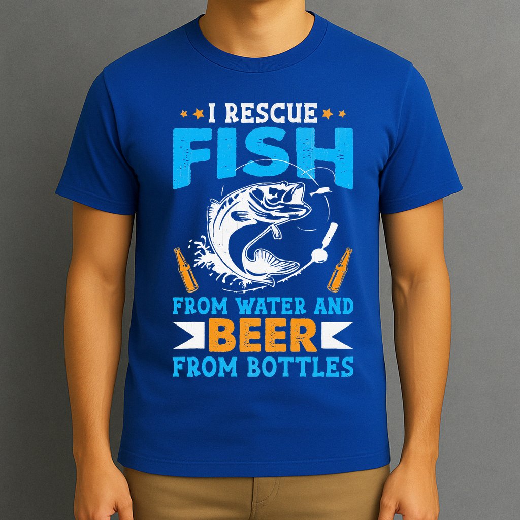 I Rescue Fish From Water And Beer From Bottles Fisherman T-Shirt