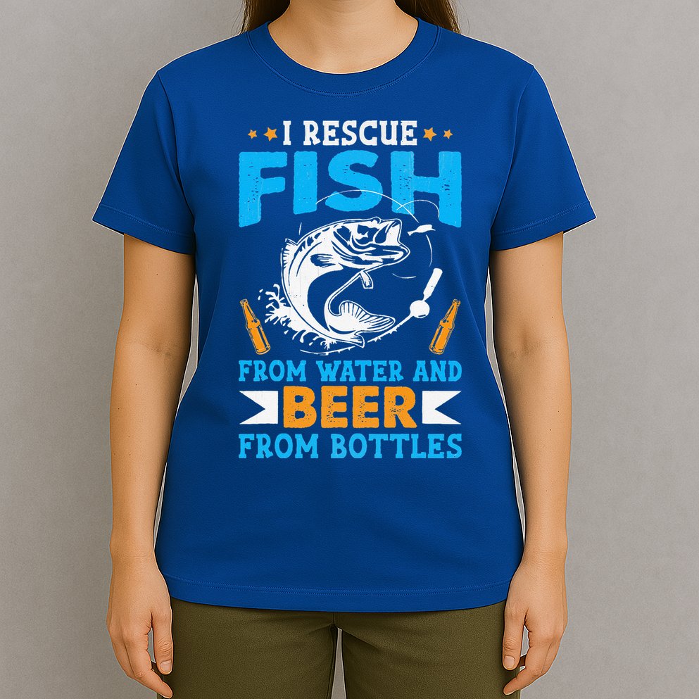 I Rescue Fish From Water And Beer From Bottles Fisherman T-Shirt