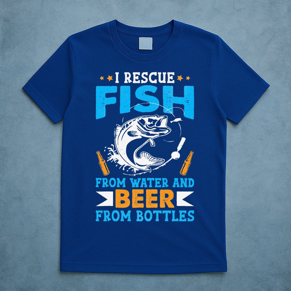 I Rescue Fish From Water And Beer From Bottles Fisherman T-Shirt