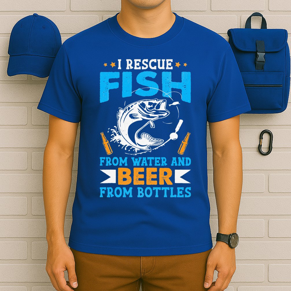 I Rescue Fish From Water And Beer From Bottles Fisherman T-Shirt