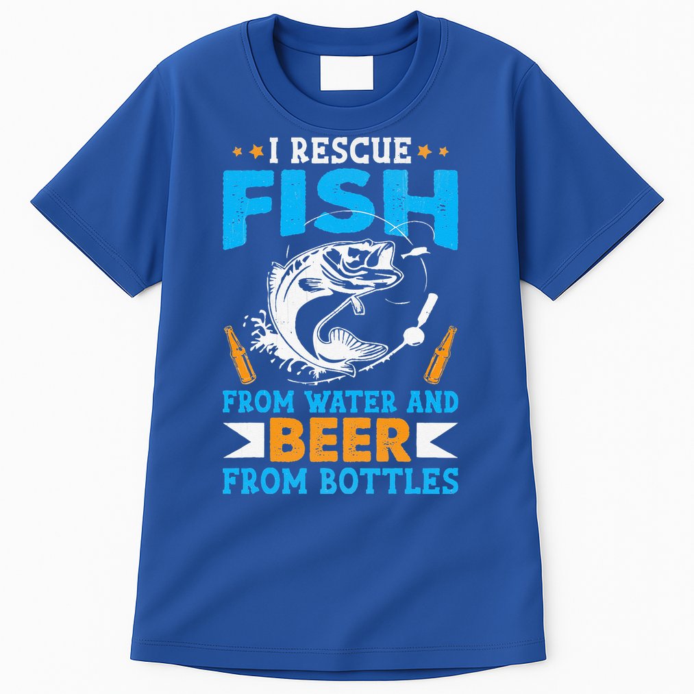 I Rescue Fish From Water And Beer From Bottles Fisherman Tall T-Shirt