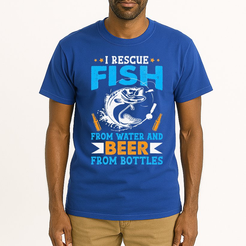 I Rescue Fish From Water And Beer From Bottles Fisherman Tall T-Shirt