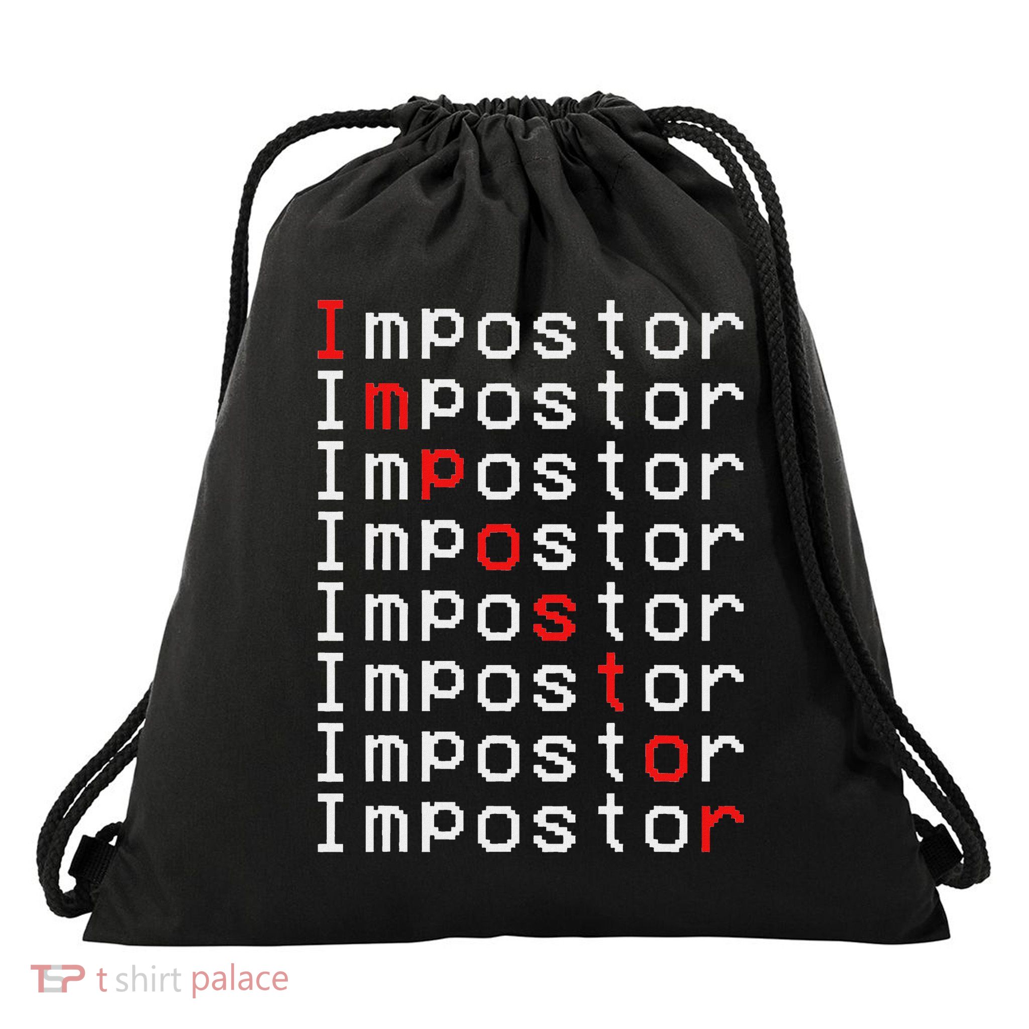 Impostor Repeated Gift Video Gamer Impostor Kinda Sus Drawstring Bag