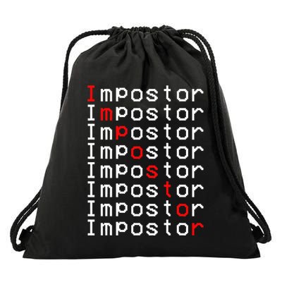 Impostor Repeated Gift Video Gamer Impostor Kinda Sus Drawstring Bag