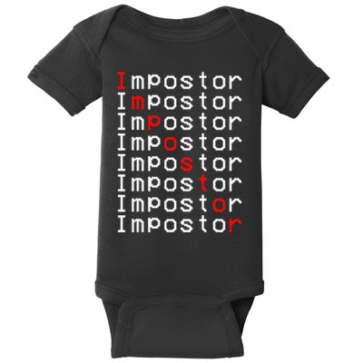 Impostor Repeated Gift Video Gamer Impostor Kinda Sus Baby Bodysuit