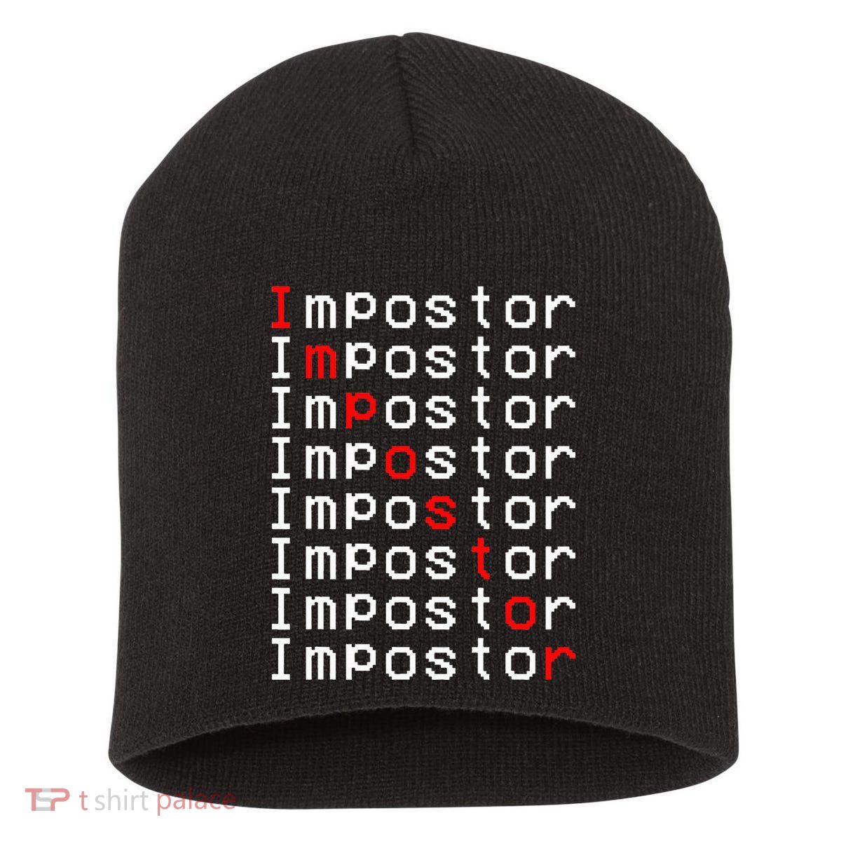 Impostor Repeated Gift Video Gamer Impostor Kinda Sus Short Acrylic Beanie