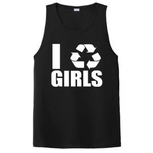 I Recycle Girls Funny PosiCharge Competitor Tank