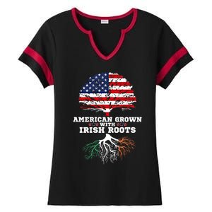 Ireland Roots Gift American Grown Irish Roots Ireland Cute Gift Ladies Halftime Notch Neck Tee