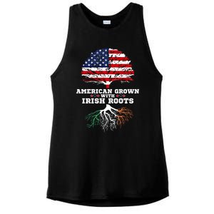 Ireland Roots Gift American Grown Irish Roots Ireland Cute Gift Ladies PosiCharge Tri-Blend Wicking Tank