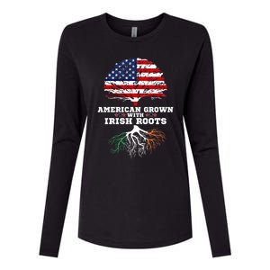 Ireland Roots Gift American Grown Irish Roots Ireland Cute Gift Womens Cotton Relaxed Long Sleeve T-Shirt