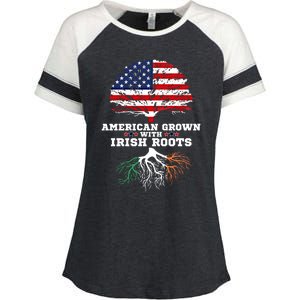 Ireland Roots Gift American Grown Irish Roots Ireland Cute Gift Enza Ladies Jersey Colorblock Tee