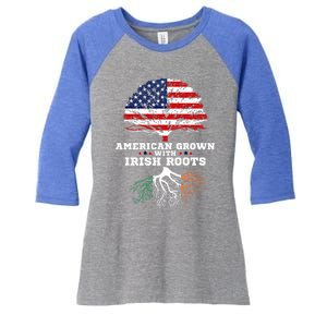 Ireland Roots Gift American Grown Irish Roots Ireland Cute Gift Women's Tri-Blend 3/4-Sleeve Raglan Shirt