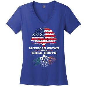 Ireland Roots Gift American Grown Irish Roots Ireland Cute Gift Women's V-Neck T-Shirt