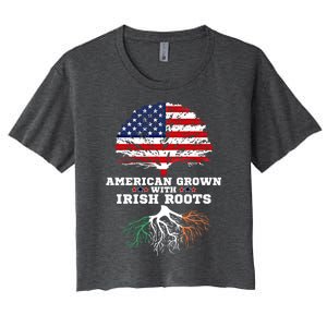 Ireland Roots Gift American Grown Irish Roots Ireland Cute Gift Women's Crop Top Tee