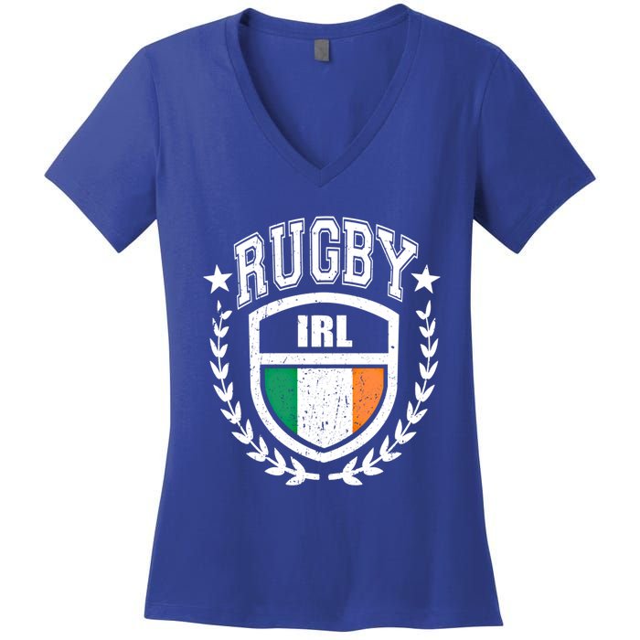 Ireland Rugby Gear Irish Flag Vintage Sport Gift Women's V-Neck T-Shirt