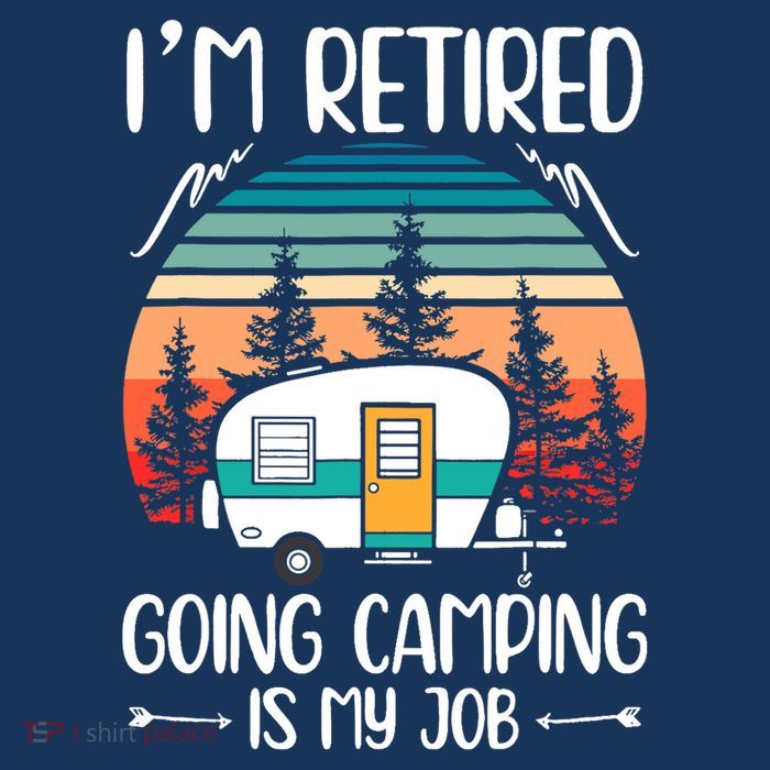 I'm Retired Going Camping Is My Job Funny Retirement Camper Short Acrylic Beanie