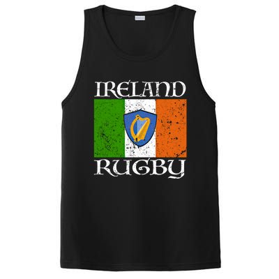 Ireland Rugby Gift Vintage Irish Flag Rugby Fan Gift Idea PosiCharge Competitor Tank