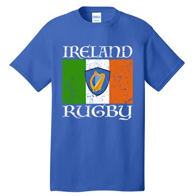 Ireland Rugby Gift Vintage Irish Flag Rugby Fan Gift Idea Tall T-Shirt