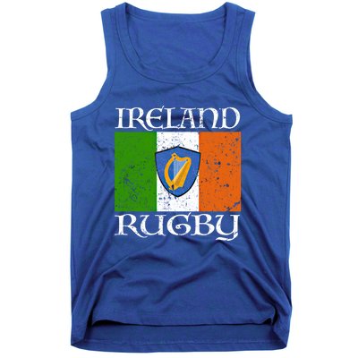 Ireland Rugby Gift Vintage Irish Flag Rugby Fan Gift Idea Tank Top