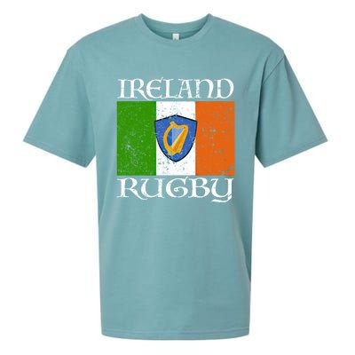 Ireland Rugby Gift Vintage Irish Flag Rugby Fan Gift Idea Sueded Cloud Jersey T-Shirt