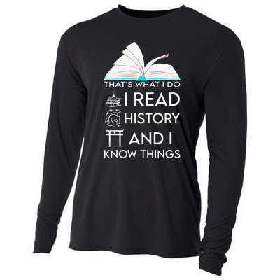 I Read History And Know Things Cute Book Lovers Cooling Performance Long Sleeve Crew