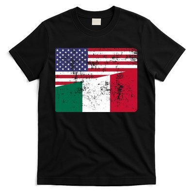 ITALIAN ROOTS Half American Flag USA ITALY FLAG T-Shirt