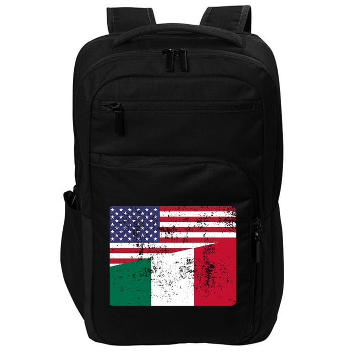 ITALIAN ROOTS Half American Flag USA ITALY FLAG Impact Tech Backpack