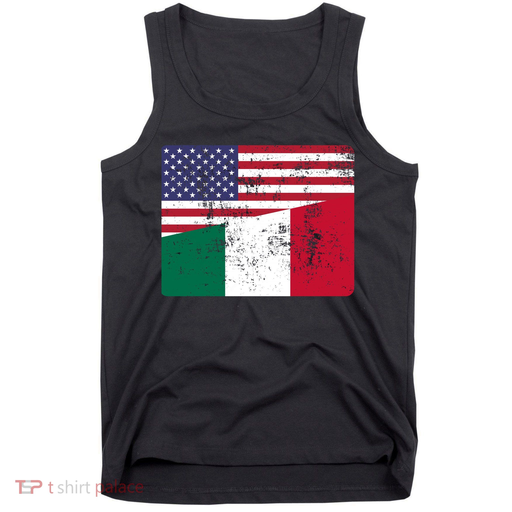 ITALIAN ROOTS Half American Flag USA ITALY FLAG Tank Top