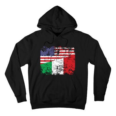 ITALIAN ROOTS Half American Flag USA ITALY FLAG Tall Hoodie