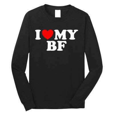 I Red Heart My Boyfriend Bf I Love My Boyfriend Long Sleeve Shirt