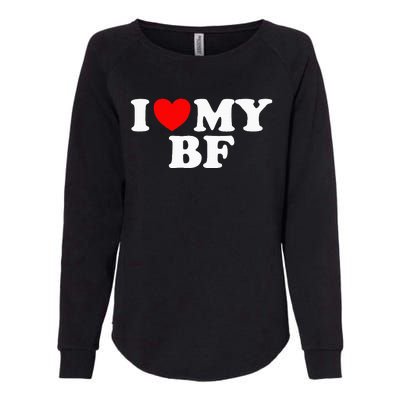 I Red Heart My Boyfriend Bf I Love My Boyfriend Womens California Wash Sweatshirt