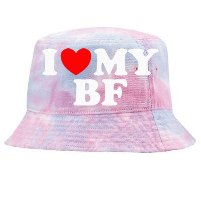 I Red Heart My Boyfriend Bf I Love My Boyfriend Tie-Dyed Bucket Hat