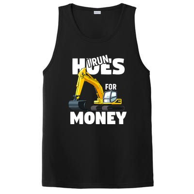 I Run Hoes For Money Funny Construction Worker Humor PosiCharge Competitor Tank