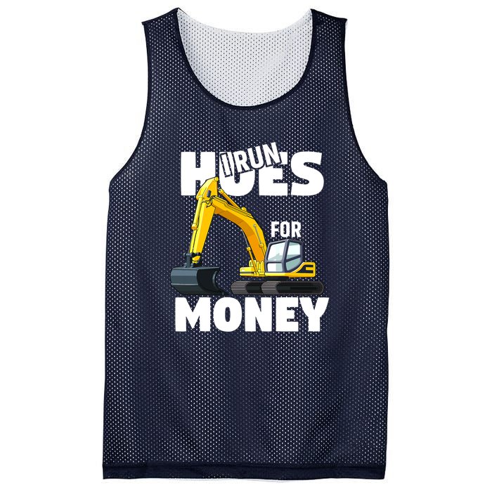 I Run Hoes For Money Funny Construction Worker Humor Mesh Reversible Basketball Jersey Tank