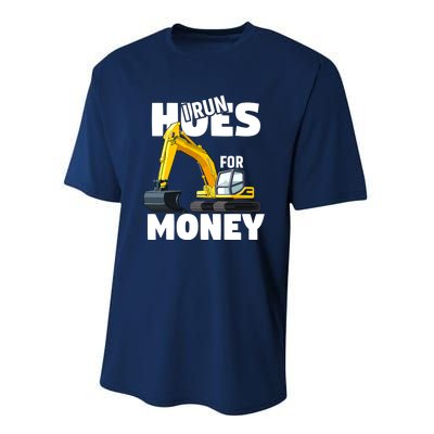 I Run Hoes For Money Funny Construction Worker Humor Performance Sprint T-Shirt