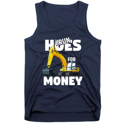 I Run Hoes For Money Funny Construction Worker Humor Tank Top