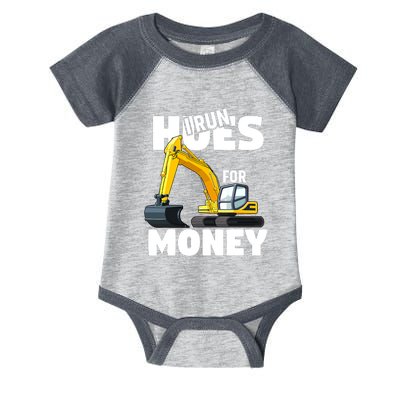 I Run Hoes For Money Funny Construction Worker Humor Infant Baby Jersey Bodysuit