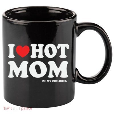I Red Heart Love Hot Mom Of My Dad Husband Gift 11oz C Handle Ceramic Mug