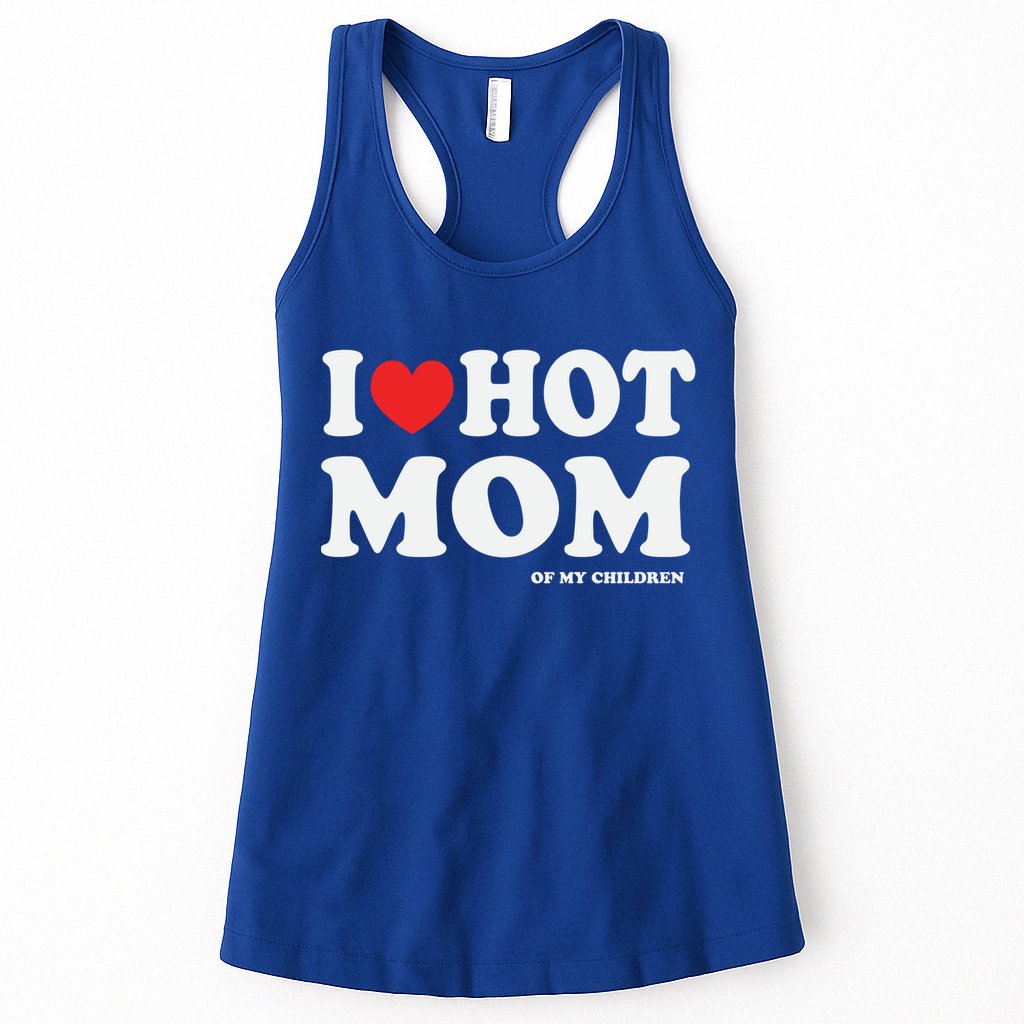 I Red Heart Love Hot Mom Of My Dad Husband Gift Womens Tank Top
