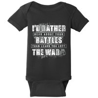 ID Rather Hear About Your Battles Than Learn You Lost War Baby Bodysuit