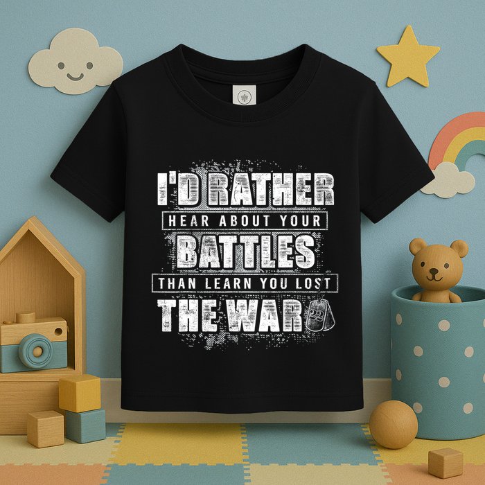 ID Rather Hear About Your Battles Than Learn You Lost War Toddler T-Shirt
