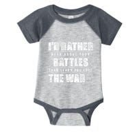 ID Rather Hear About Your Battles Than Learn You Lost War Infant Baby Jersey Bodysuit