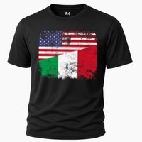 ITALIAN ROOTS | Half American Flag | USA ITALY FLAG TShirt Cooling Performance Crew T-Shirt