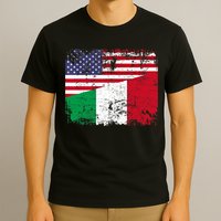 ITALIAN ROOTS | Half American Flag | USA ITALY FLAG TShirt T-Shirt