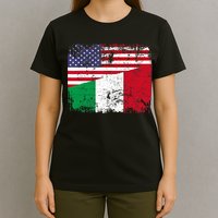 ITALIAN ROOTS | Half American Flag | USA ITALY FLAG TShirt T-Shirt