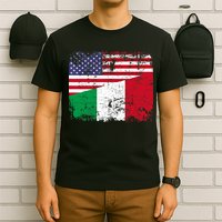 ITALIAN ROOTS | Half American Flag | USA ITALY FLAG TShirt T-Shirt