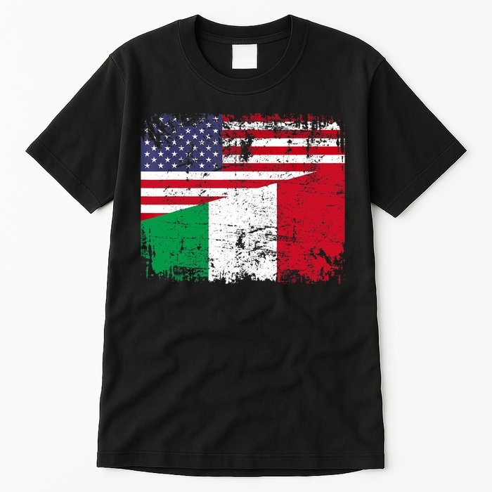ITALIAN ROOTS | Half American Flag | USA ITALY FLAG TShirt Tall T-Shirt