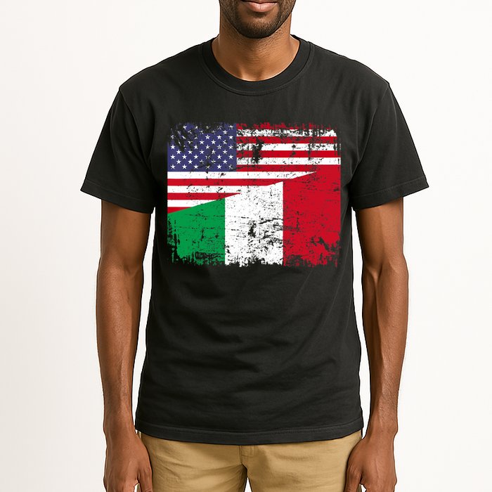 ITALIAN ROOTS | Half American Flag | USA ITALY FLAG TShirt Tall T-Shirt