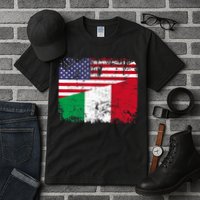 ITALIAN ROOTS | Half American Flag | USA ITALY FLAG TShirt Tall T-Shirt